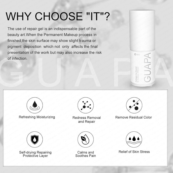 Collagen Ice Crystal Repair Gel pentru sprâncene – gel calmant și protector după pmu