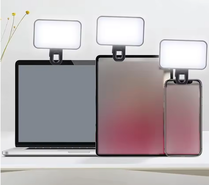 Lumina LED Selfie cu clip – pentru telefon, tableta si laptop – 3 moduri