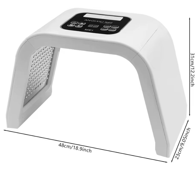 Mască Fototerapie LED Facială 7 Culori – 287 LED SMD, Timer 5–60 min, 100–240V