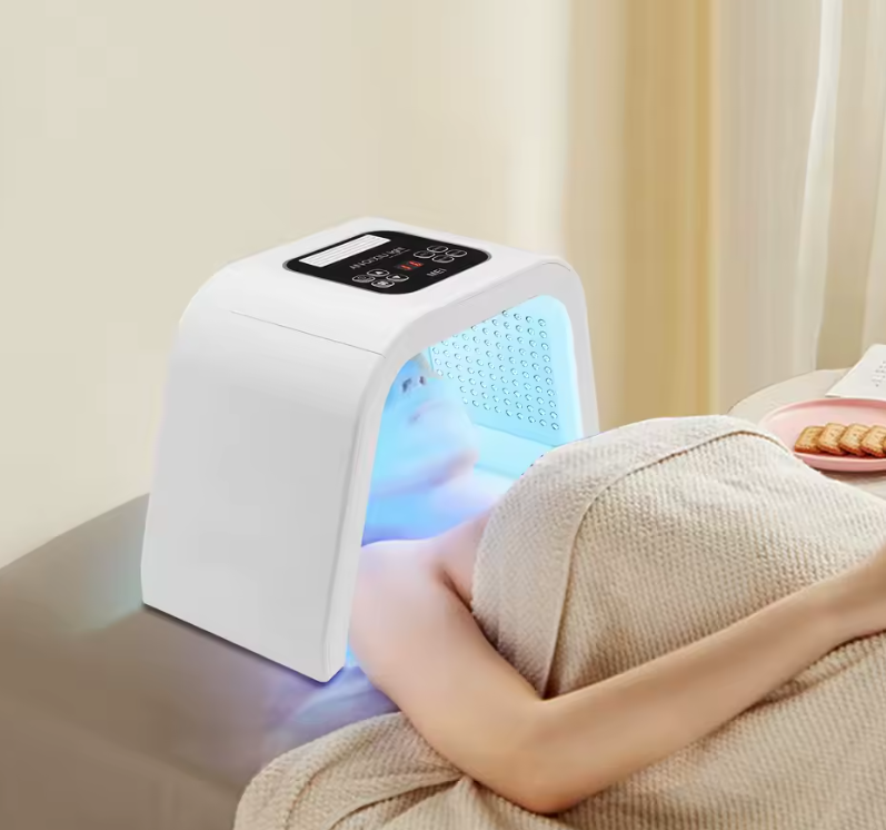 Mască Fototerapie LED Facială 7 Culori – 287 LED SMD, Timer 5–60 min, 100–240V