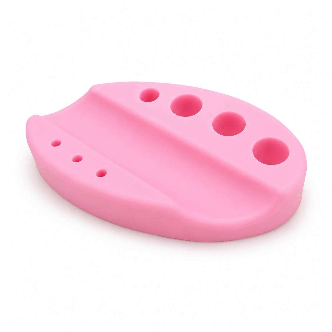Suport din silicon roz pentru căpăcele de pigment și aparat PMU
